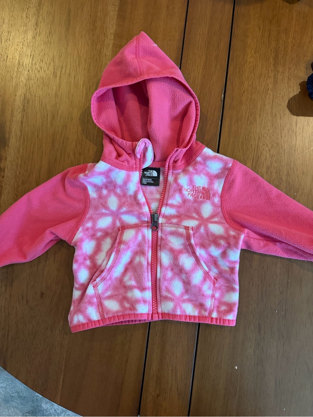 The North Face Pink & White Kids Fleece Hoodie